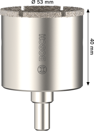 „Bosch“ plytelių ašinis pjūklas skylėms gręžti, 53 x 40 mm, skirtas tiksliam gręžimui.